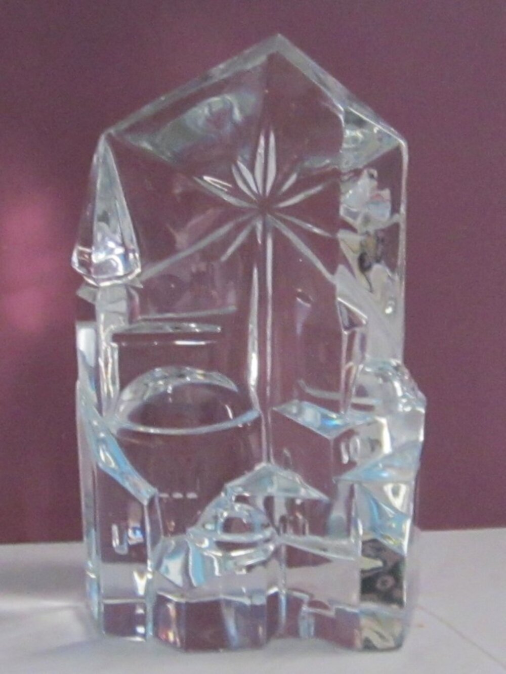 Avon Full Lead Crystal Bethlehem Nativity Sculpture Original Box Room Decor - Picture 3 of 10